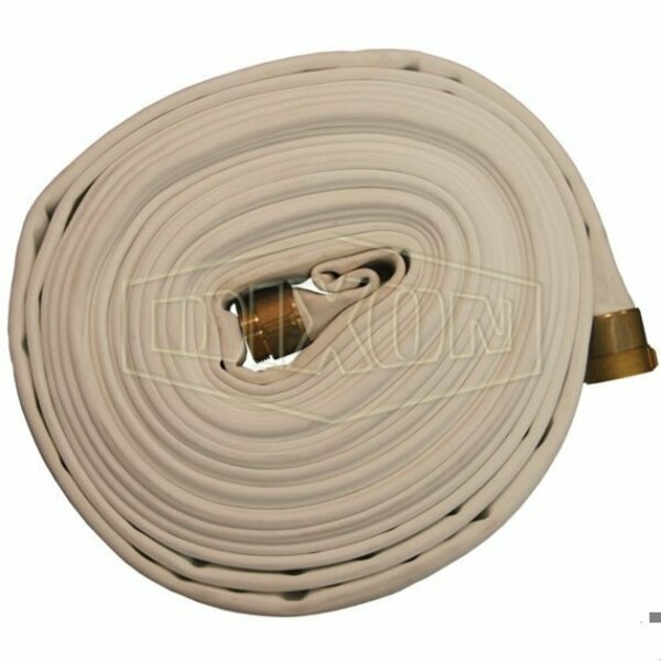 Dixon Single Jacket Fire Hose, 2-1/2 in, NST NH, 100 ft L, 225 psi Working, Polyester A525100RBF